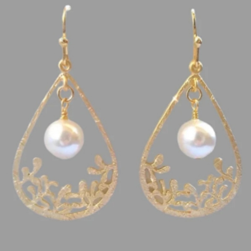 Vintage Hollow Water Drop Dangle Hook Earrings